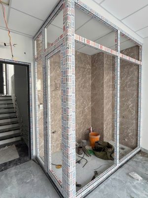 Vách ngăn khung nhôm kính